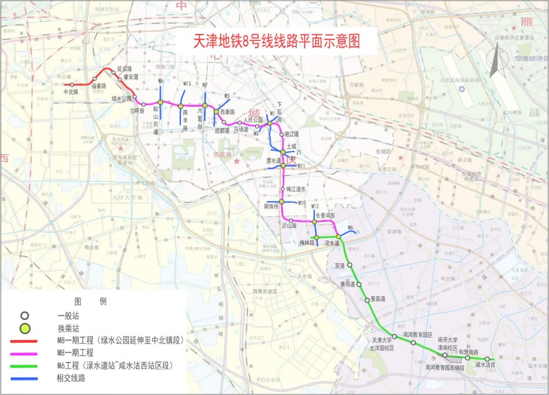 天津地铁6号线和8号线_地铁线路天津_天津号线地铁线路图